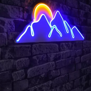 Decoratiune luminoasa LED, Mountain, Benzi flexibile de neon, DC 12 V, Albastru / Galben imagine