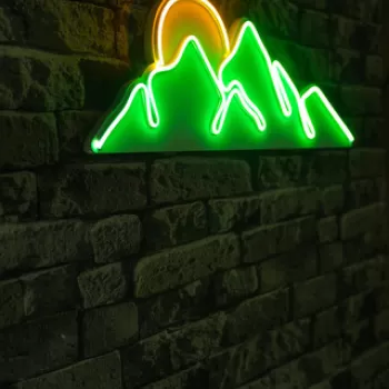 Decoratiune luminoasa LED, Mountain, Benzi flexibile de neon, DC 12 V, Verde galben imagine