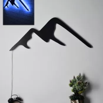 Decoratiune luminoasa LED, Mountain, MDF, 60 LED-uri, Albastru imagine