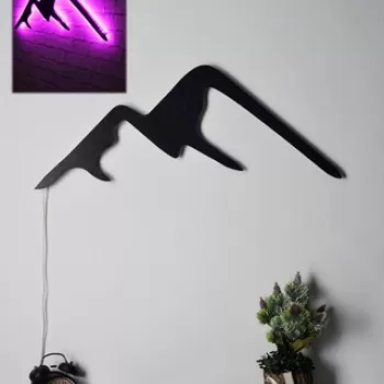 Decoratiune luminoasa LED, Mountain, MDF, 60 LED-uri, Roz imagine