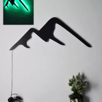 Decoratiune luminoasa LED, Mountain, MDF, 60 LED-uri, Verde imagine