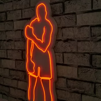 Decoratiune luminoasa LED, Muhammed Ali, Benzi flexibile de neon, DC 12 V, Rosu imagine