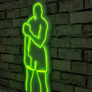 Decoratiune luminoasa LED, Muhammed Ali, Benzi flexibile de neon, DC 12 V, Verde imagine