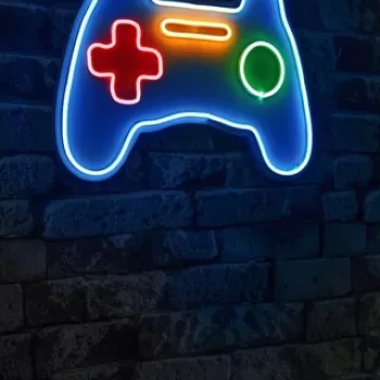 Decoratiune luminoasa LED, Play Station Gaming Controller, Benzi flexibile de neon, DC 12 V, Multicolor imagine