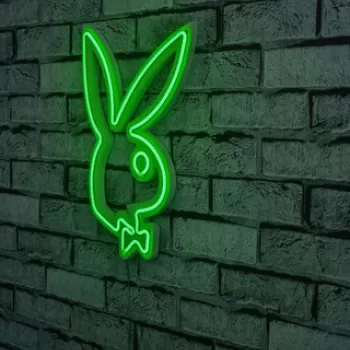 Decoratiune luminoasa LED, Playboy, Benzi flexibile de neon, DC 12 V, Verde imagine