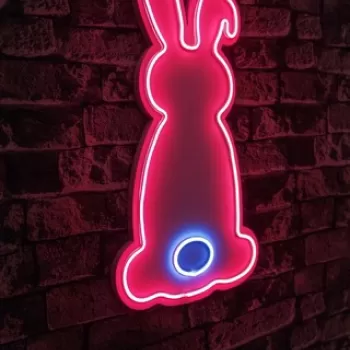 Decoratiune luminoasa LED, Rabbit, Benzi flexibile de neon, DC 12 V, Roz / Albastru imagine