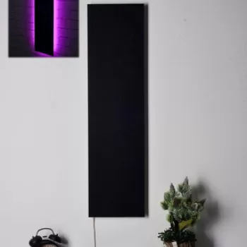 Decoratiune luminoasa LED, Rectangle, MDF, 60 LED-uri, Roz imagine