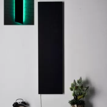 Decoratiune luminoasa LED, Rectangle, MDF, 60 LED-uri, Verde imagine