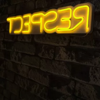Decoratiune luminoasa LED, Respect, Benzi flexibile de neon, DC 12 V, Galben imagine