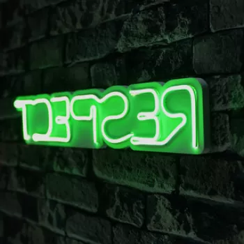 Decoratiune luminoasa LED, Respect, Benzi flexibile de neon, DC 12 V, Verde imagine