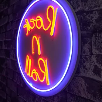 Decoratiune luminoasa LED, Rock n Roll, Benzi flexibile de neon, DC 12 V, Multicolor imagine