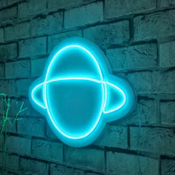 Decoratiune luminoasa LED, Saturn, Benzi flexibile de neon, DC 12 V, Albastru imagine