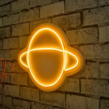 Decoratiune luminoasa LED, Saturn, Benzi flexibile de neon, DC 12 V, Galben imagine