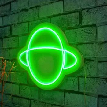Decoratiune luminoasa LED, Saturn, Benzi flexibile de neon, DC 12 V, Verde imagine