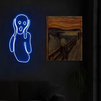 Decoratiune luminoasa LED, Scream, Benzi flexibile de neon, DC 12 V, Albastru imagine