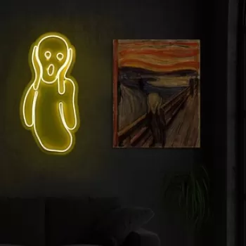 Decoratiune luminoasa LED, Scream, Benzi flexibile de neon, DC 12 V, Galben imagine