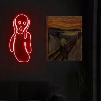 Decoratiune luminoasa LED, Scream, Benzi flexibile de neon, DC 12 V, Rosu imagine