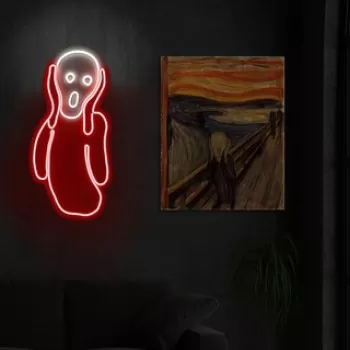Decoratiune luminoasa LED, Scream, Benzi flexibile de neon, DC 12 V, Rosu alb imagine