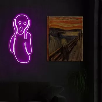 Decoratiune luminoasa LED, Scream, Benzi flexibile de neon, DC 12 V, Roz imagine