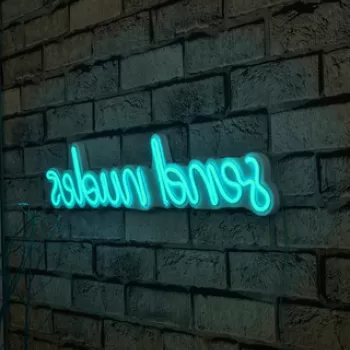 Decoratiune luminoasa LED, Send Nudes, Benzi flexibile de neon, DC 12 V, Albastru imagine