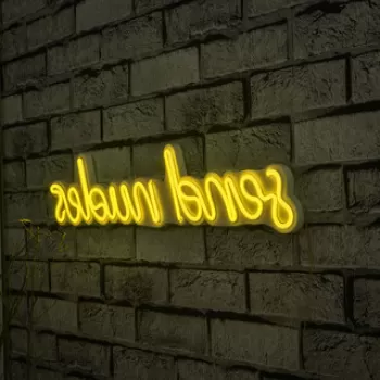 Decoratiune luminoasa LED, Send Nudes, Benzi flexibile de neon, DC 12 V, Galben imagine