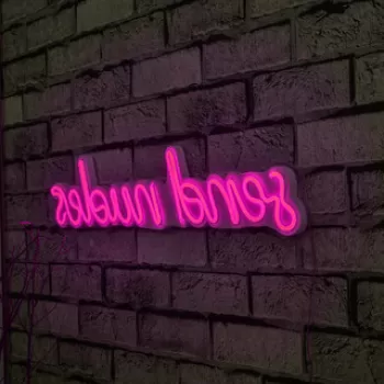 Decoratiune luminoasa LED, Send Nudes, Benzi flexibile de neon, DC 12 V, Roz imagine
