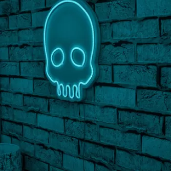 Decoratiune luminoasa LED, Skull, Benzi flexibile de neon, DC 12 V, Albastru imagine