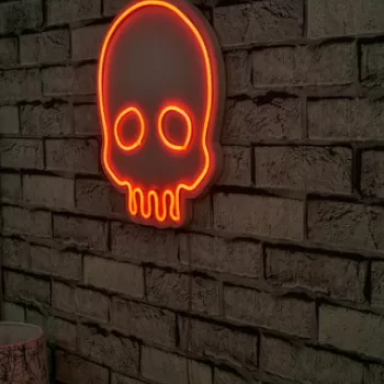Decoratiune luminoasa LED, Skull, Benzi flexibile de neon, DC 12 V, Rosu imagine