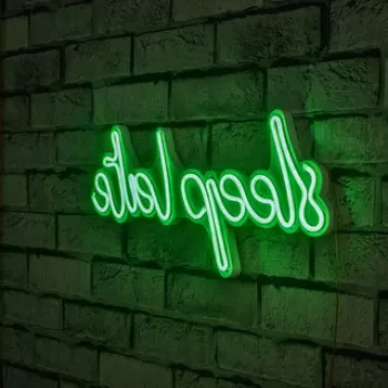 Decoratiune luminoasa LED, Sleep Late, Benzi flexibile de neon, DC 12 V, Verde imagine