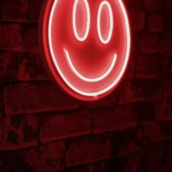 Decoratiune luminoasa LED, Smiley, Benzi flexibile de neon, DC 12 V, Rosu imagine