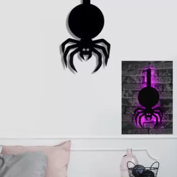 Decoratiune luminoasa LED, Spider, MDF, 60 LED-uri, Roz imagine