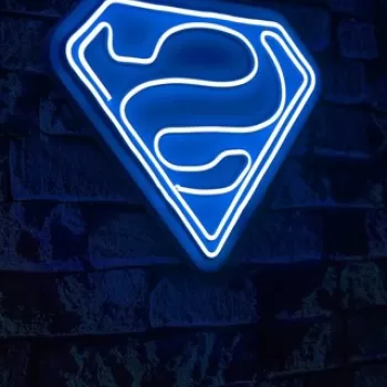 Decoratiune luminoasa LED, Superman, Benzi flexibile de neon, DC 12 V, Albastru imagine