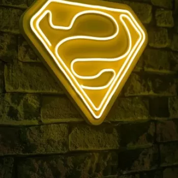 Decoratiune luminoasa LED, Superman, Benzi flexibile de neon, DC 12 V, Galben imagine