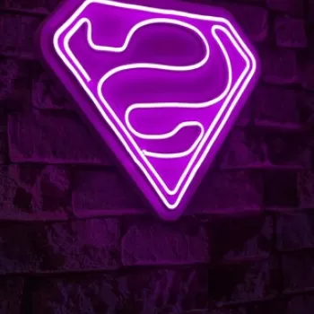 Decoratiune luminoasa LED, Superman, Benzi flexibile de neon, DC 12 V, Roz imagine