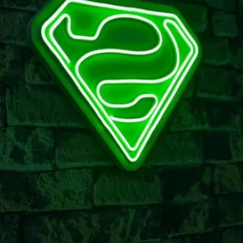 Decoratiune luminoasa LED, Superman, Benzi flexibile de neon, DC 12 V, Verde imagine