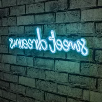 Decoratiune luminoasa LED, Sweet Dreams, Benzi flexibile de neon, DC 12 V, Albastru imagine
