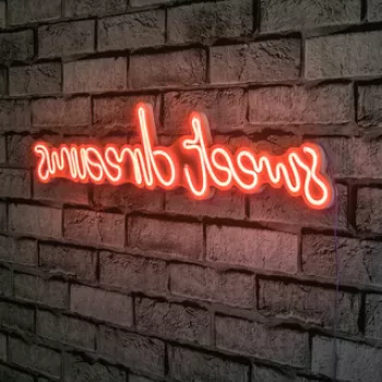 Decoratiune luminoasa LED, Sweet Dreams, Benzi flexibile de neon, DC 12 V, Rosu imagine