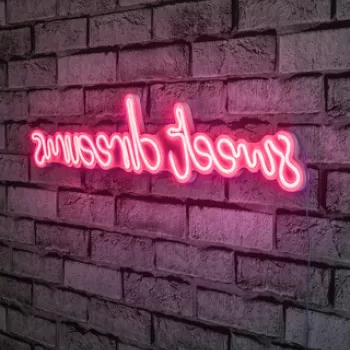 Decoratiune luminoasa LED, Sweet Dreams, Benzi flexibile de neon, DC 12 V, Roz imagine