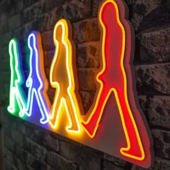 Decoratiune luminoasa LED, The Beatles, Benzi flexibile de neon, DC 12 V, Multicolor imagine
