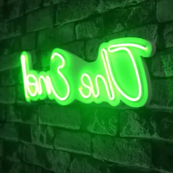 Decoratiune luminoasa LED, The End, Benzi flexibile de neon, DC 12 V, Verde imagine