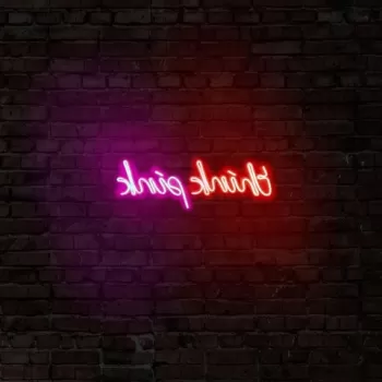 Decoratiune luminoasa LED, Think Pink, Benzi flexibile de neon, DC 12 V, Rosu imagine