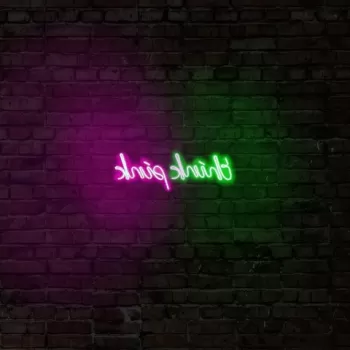 Decoratiune luminoasa LED, Think Pink, Benzi flexibile de neon, DC 12 V, Verde imagine