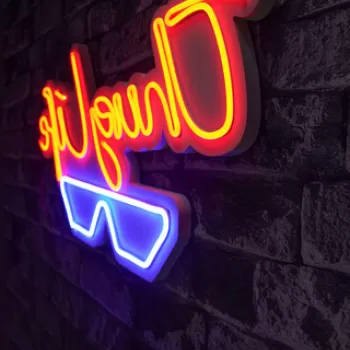 Decoratiune luminoasa LED, Thug Life, Benzi flexibile de neon, DC 12 V, Rosu albastru imagine