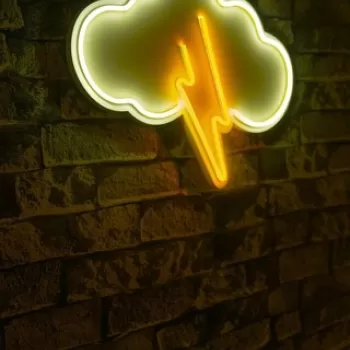 Decoratiune luminoasa LED, Thunder Storm, Benzi flexibile de neon, DC 12 V, Alb / Galben imagine