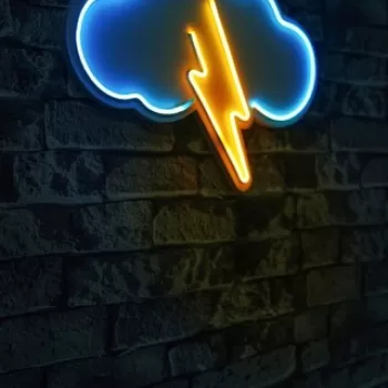 Decoratiune luminoasa LED, Thunder Storm, Benzi flexibile de neon, DC 12 V, Albastru / Galben imagine