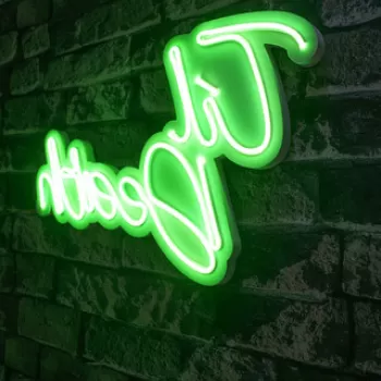 Decoratiune luminoasa LED, Til Death, Benzi flexibile de neon, DC 12 V, Verde imagine