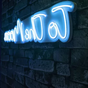 Decoratiune luminoasa LED, To the Moon, Benzi flexibile de neon, DC 12 V, Albastru imagine