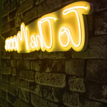 Decoratiune luminoasa LED, To the Moon, Benzi flexibile de neon, DC 12 V, Galben imagine