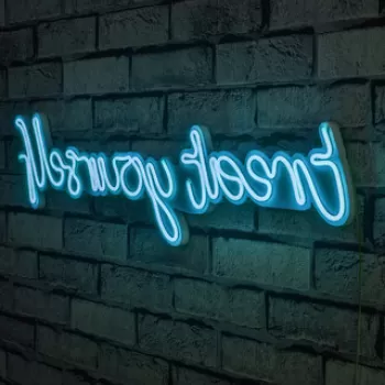Decoratiune luminoasa LED, Treat Yourself, Benzi flexibile de neon, DC 12 V, Albastru imagine
