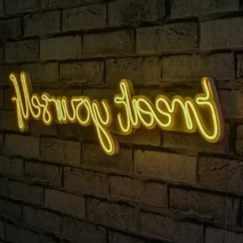 Decoratiune luminoasa LED, Treat Yourself, Benzi flexibile de neon, DC 12 V, Galben imagine